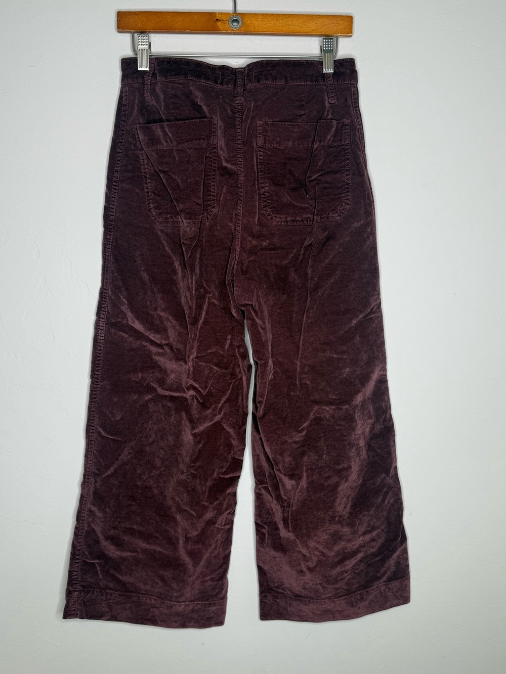 Madewell Emmett Wide-Leg Crop Pants in Velveteen rich plum size 28 - Picture 5 of 6
